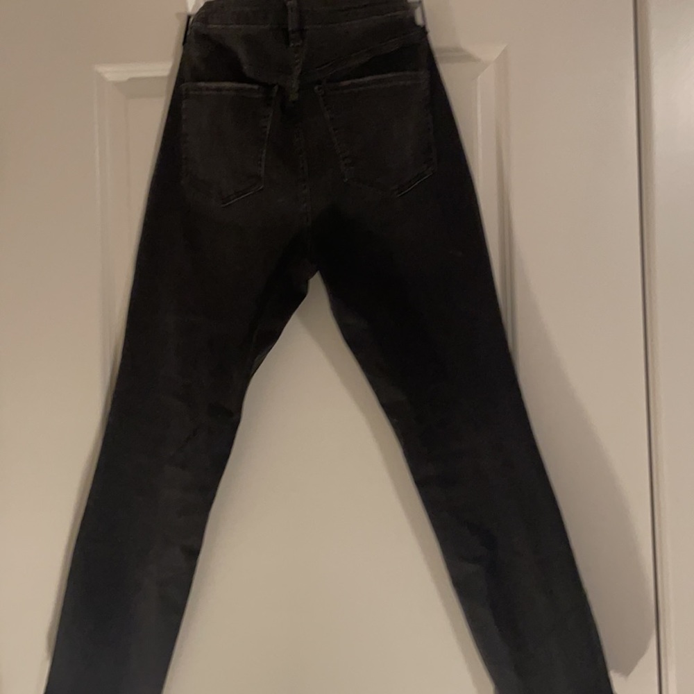 Free people distressed black high waist  crop jeans pants - so cute on! - Picture 5 of 6
